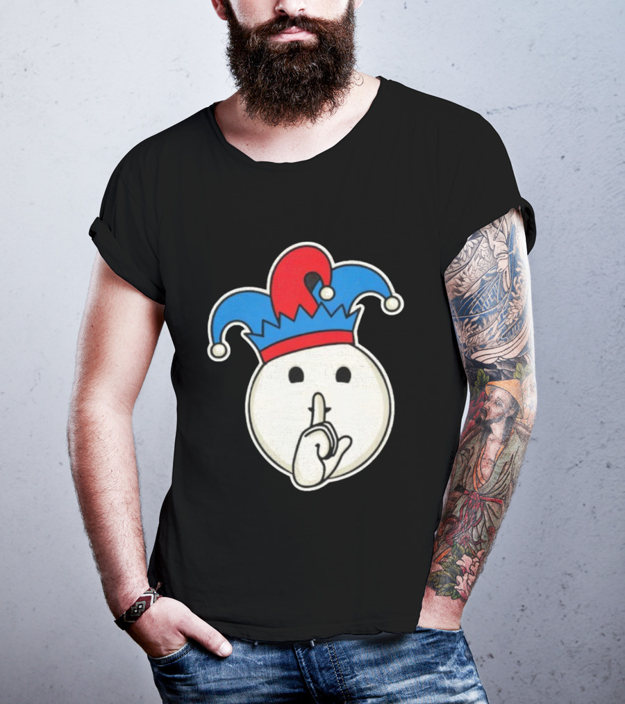 Silent Fool Jester Emoji Quiet Gesture T-Shirt