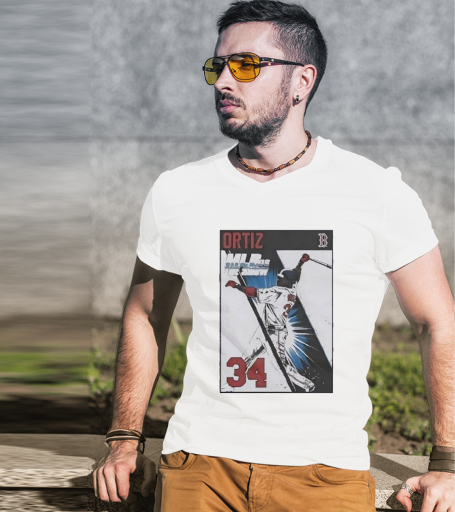 David Ortiz 34 MLB The Show 06 Cover Boston Red Sox Iconic Baseball Legend T-Shirt