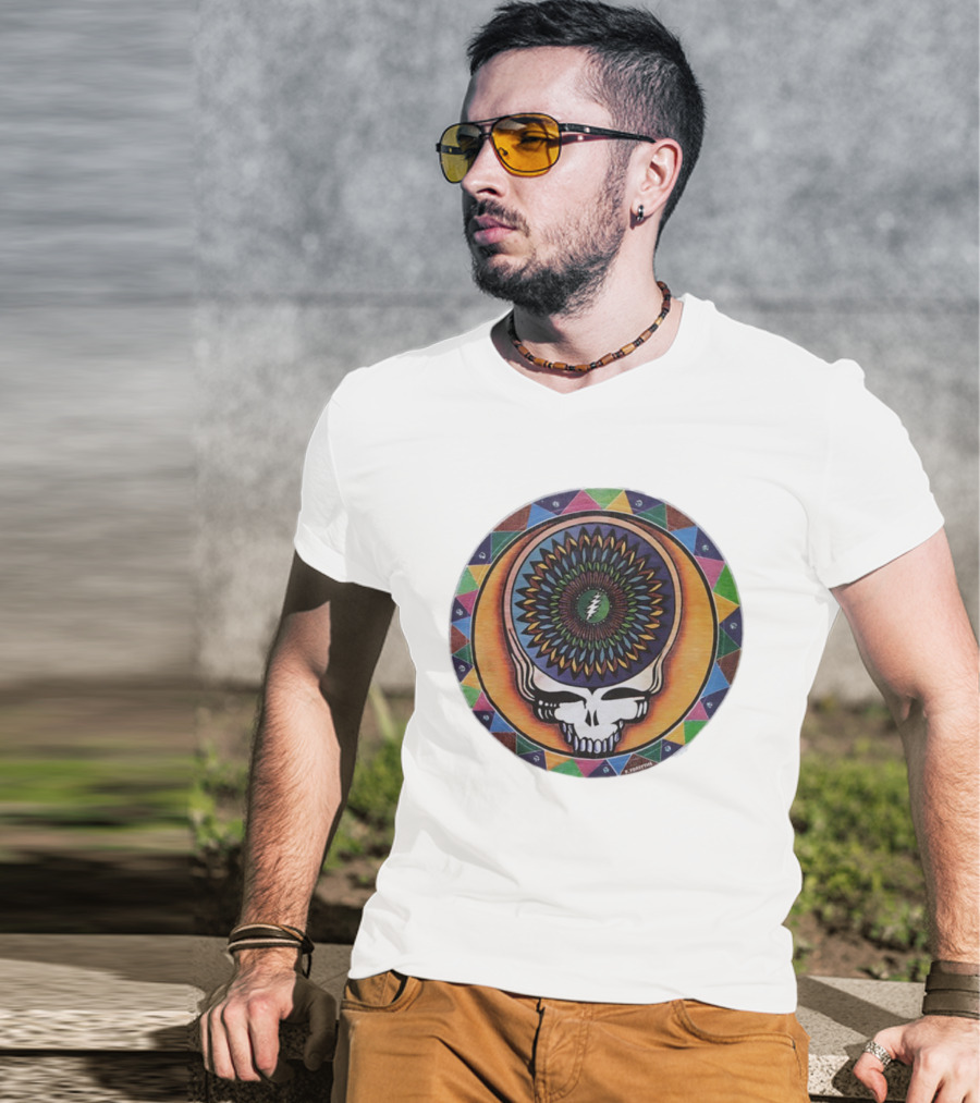 Grateful Dead Steal Your Face Skull Mandala Lightning Bolt T-Shirt