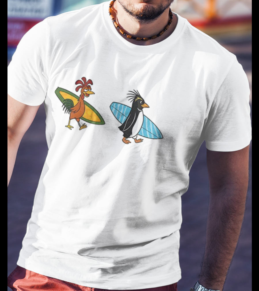 Joe And Cody Surfing Chicken And Penguin Adventure T-Shirt