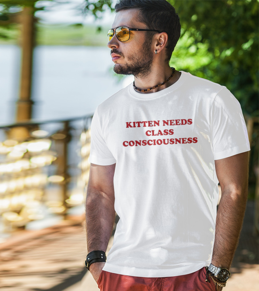 Kitten Needs Class Consciousness Social Awareness Trend T-Shirt