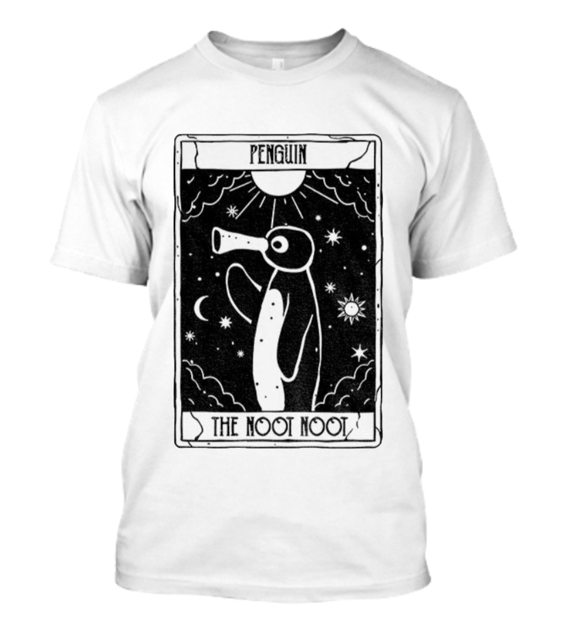 Penguin Noot Noot Tarot Card Funny Design T-Shirt