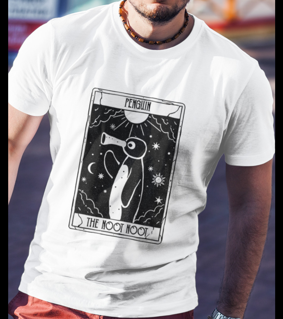 Penguin Noot Noot Tarot Card Funny Design T-Shirt