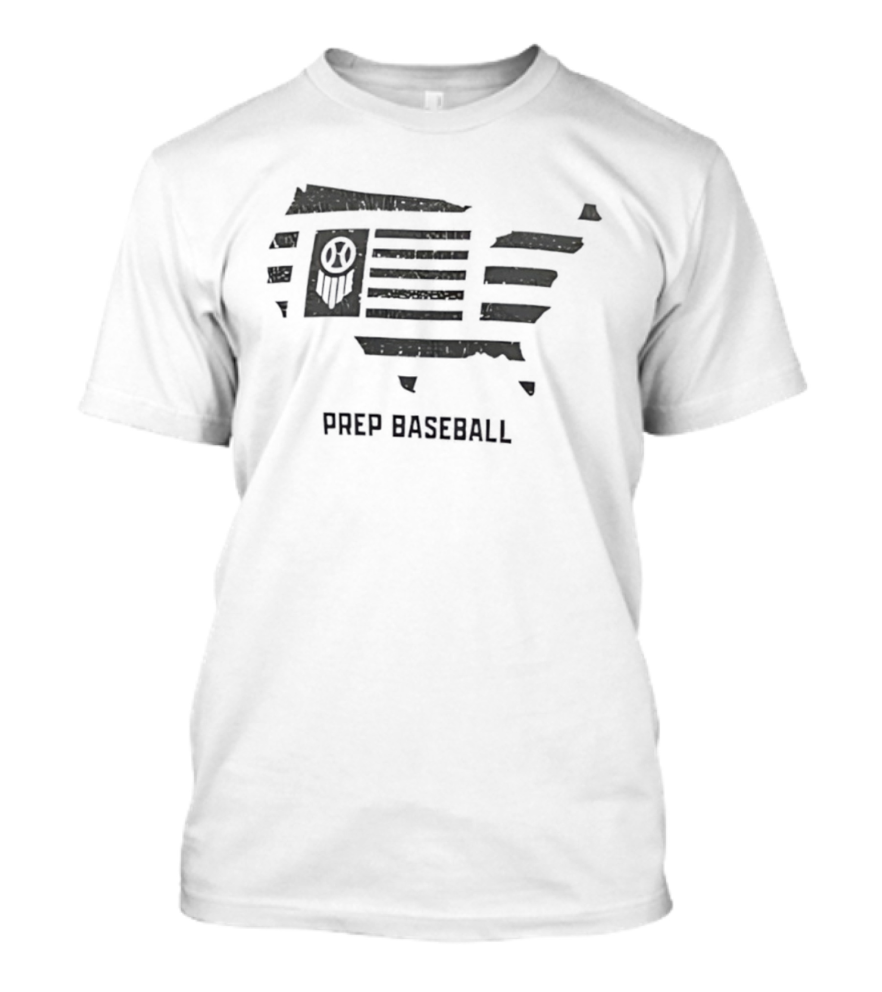 Prep Baseball United States Flag Map Design T-Shirt