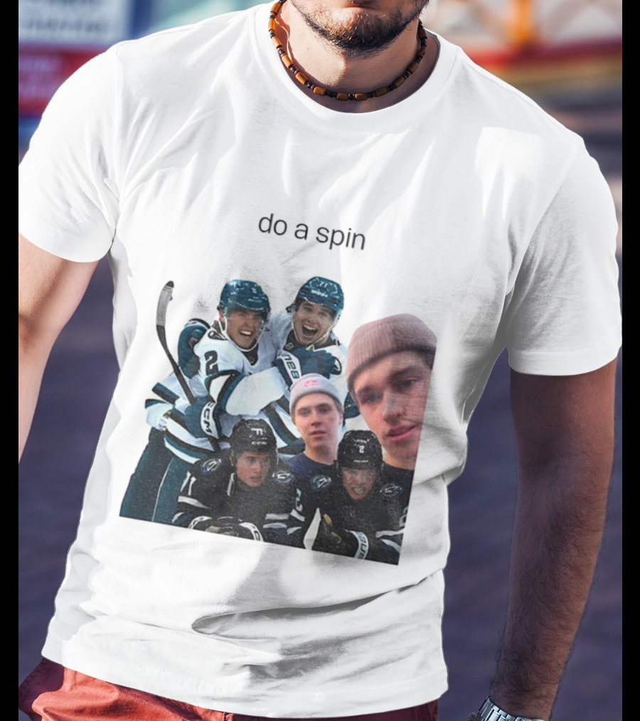San Jose Sharks Will Smith Macklin Celebrini Do A Spin Hockey Team Players T-Shirt