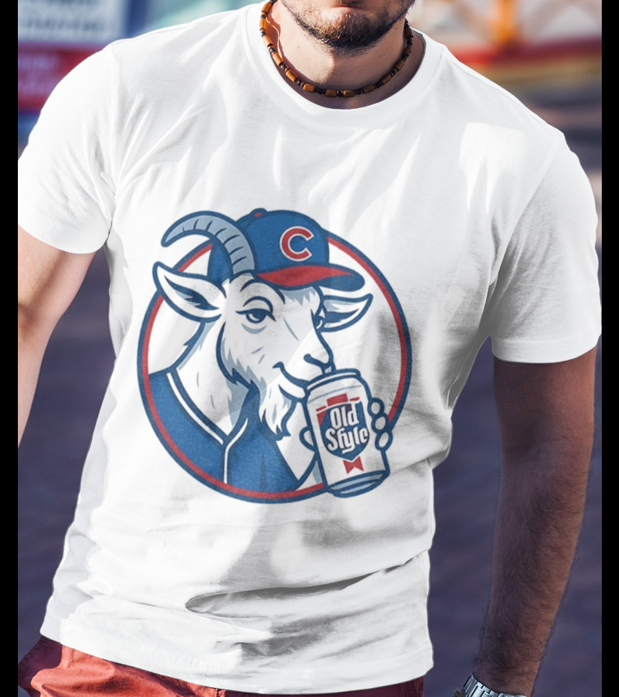 Wrigley Goat Chicago Cubs Old Style Beer MLB 2025 T-Shirt