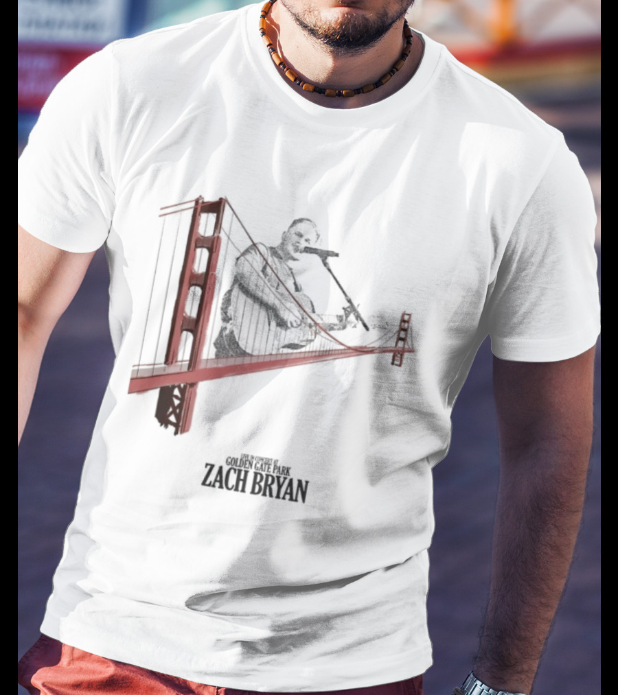 Zach Bryan Golden Gate Bridge 2025 Kings Of Leon Guitar Photo T-Shirt