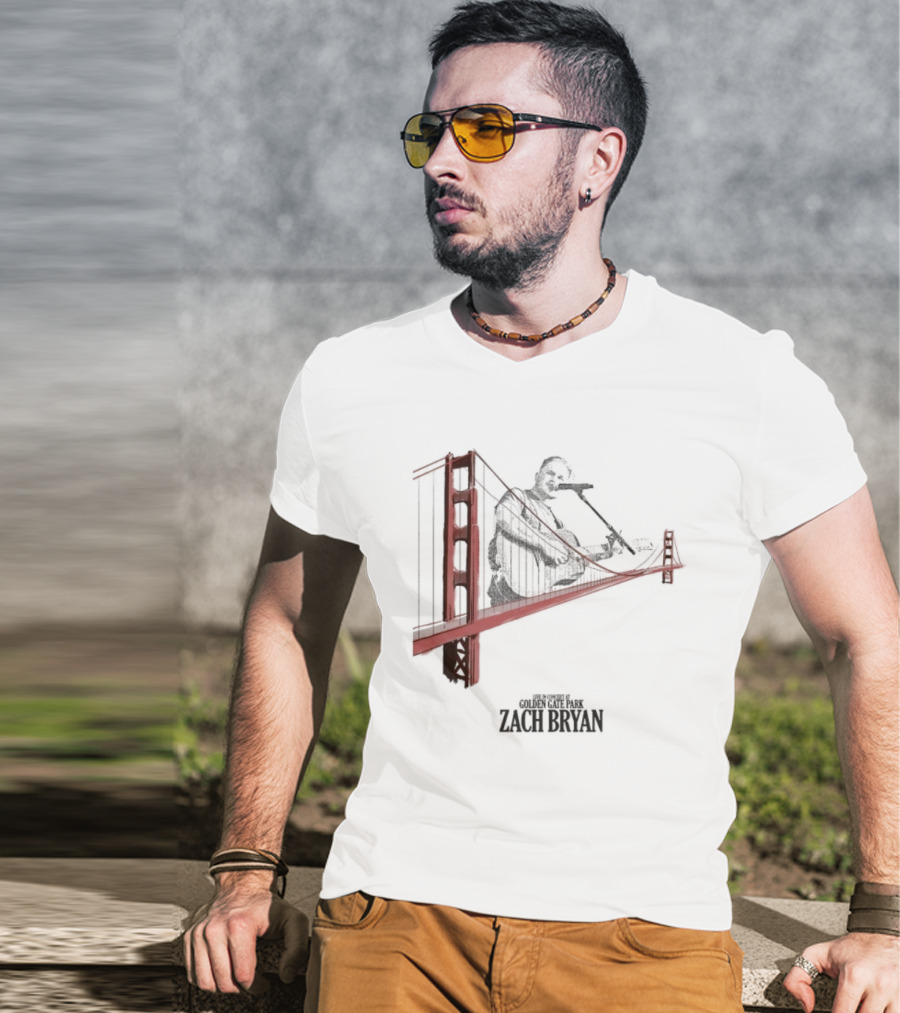 Zach Bryan Golden Gate Bridge 2025 Kings Of Leon Guitar Photo T-Shirt