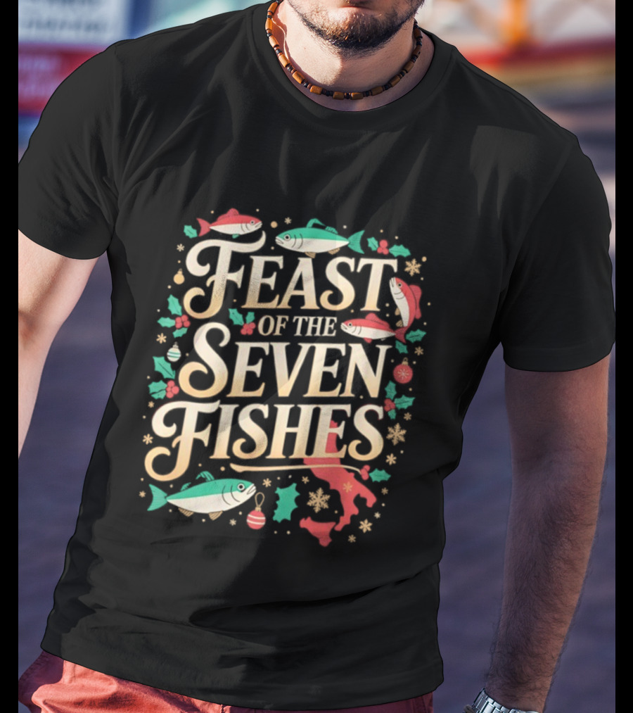 Feast Of The Seven Fishes Italy Christmas Eve Tradition T-Shirt