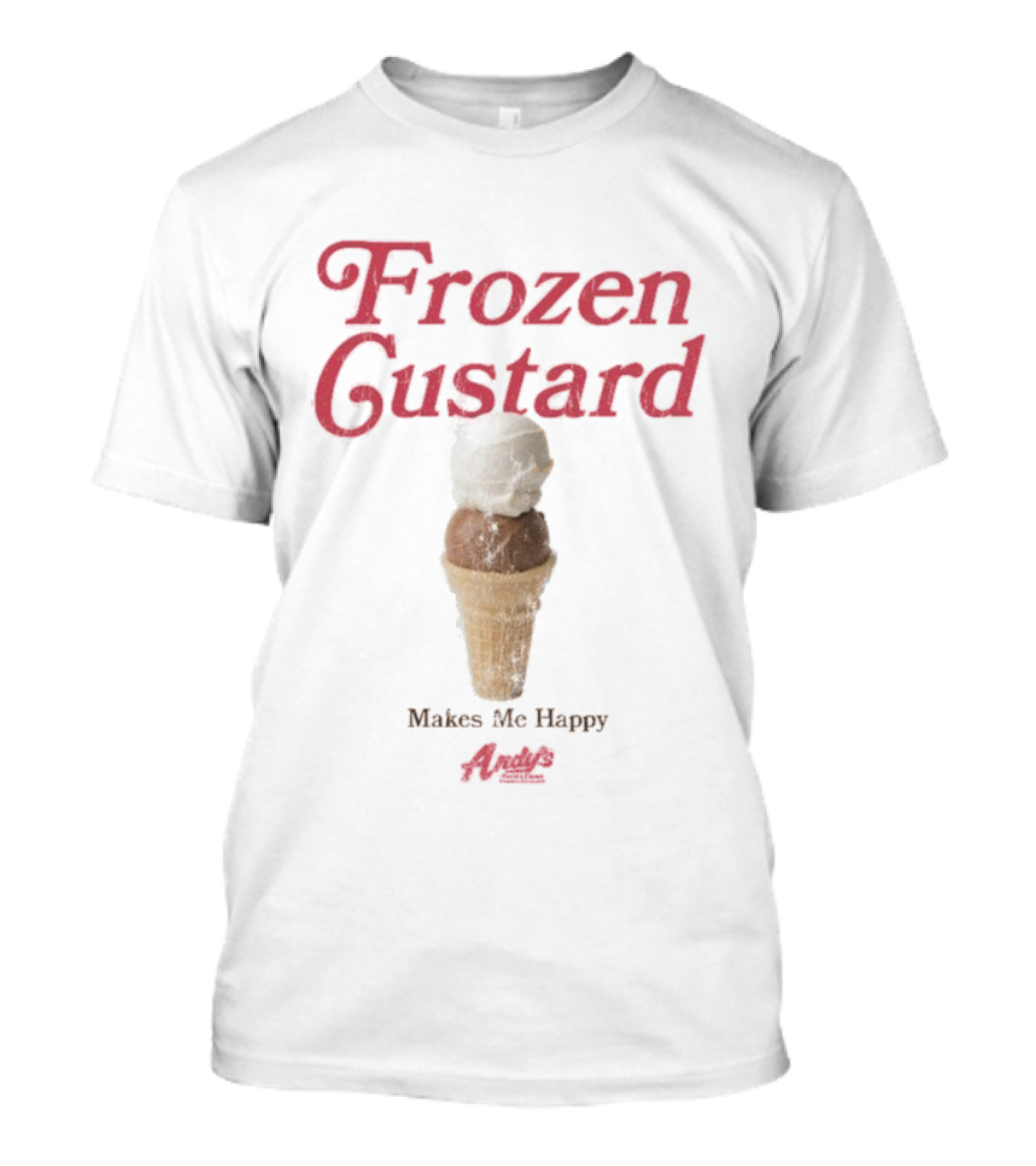 Frozen Custard Makes Me Happy Andy's Lane Seven Ice Cream Cone T-Shirt