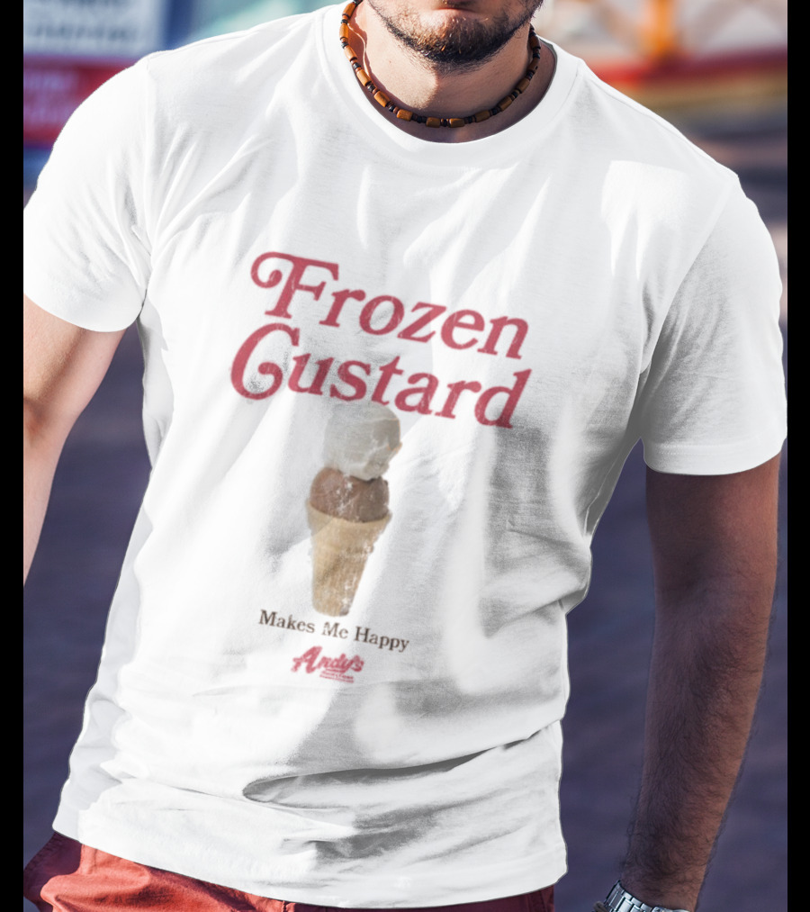 Frozen Custard Makes Me Happy Andy's Lane Seven Ice Cream Cone T-Shirt