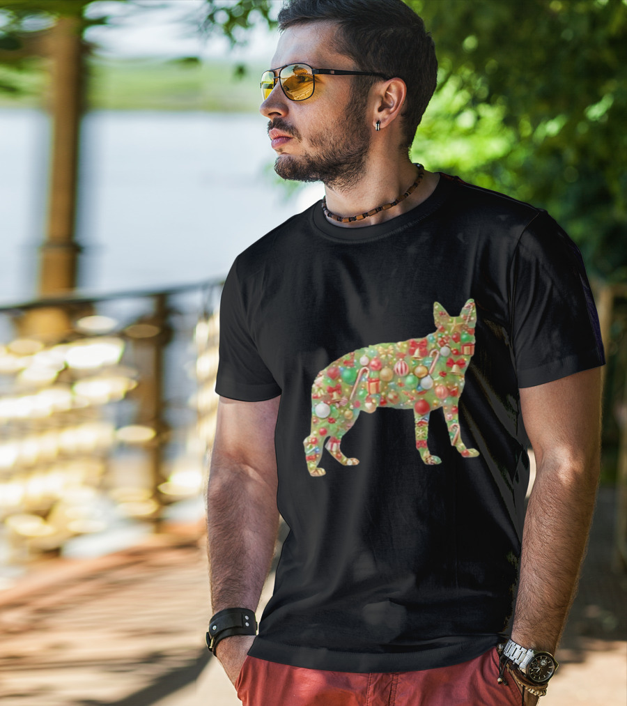 Buddy And Pals Decorative Dog With Christmas Ornament Tree T-Shirt