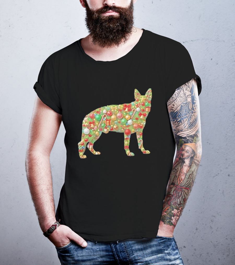 Buddy And Pals Decorative Dog With Christmas Ornament Tree T-Shirt