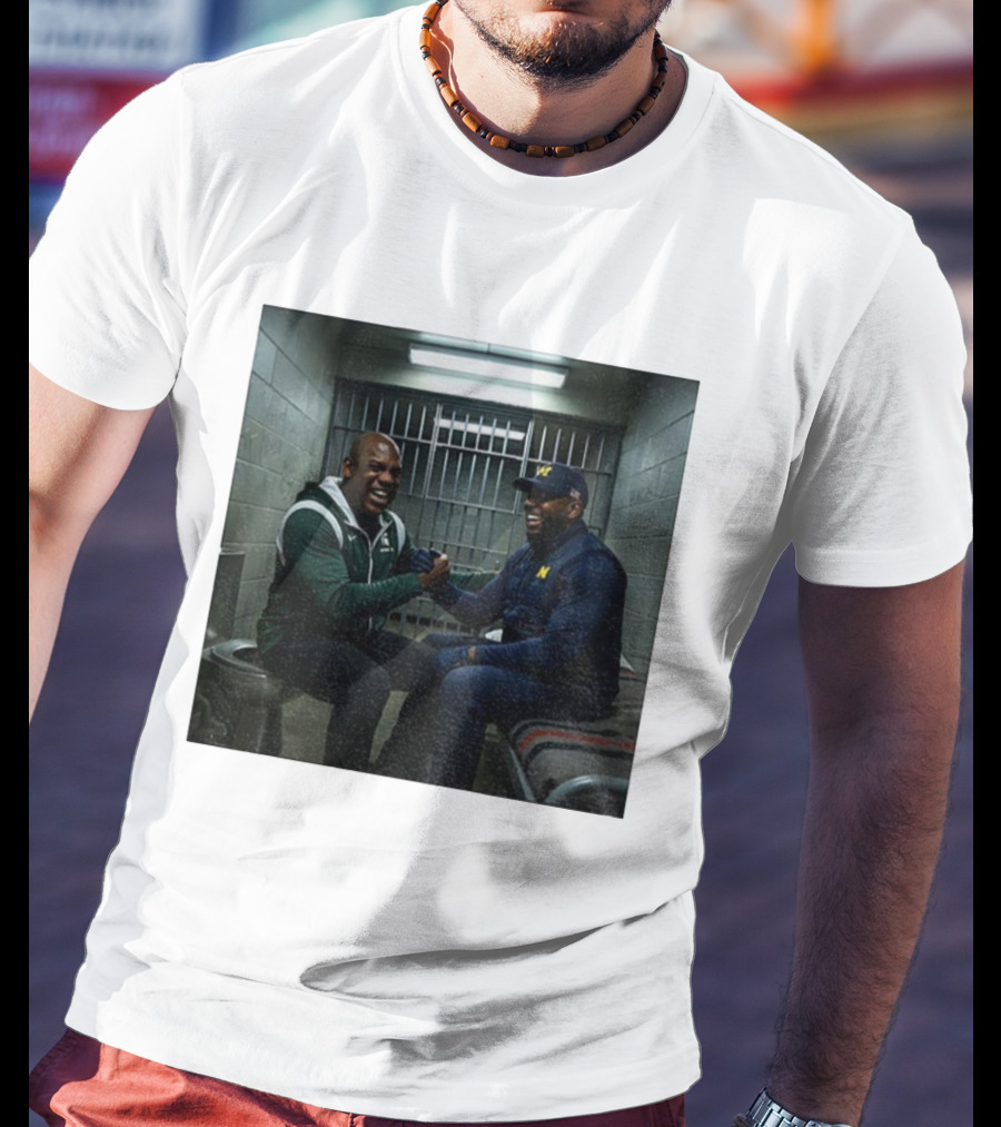 Sherrone Moore Vs Mel Tucker Prison Go Blue Michigan Rivalry T-Shirt
