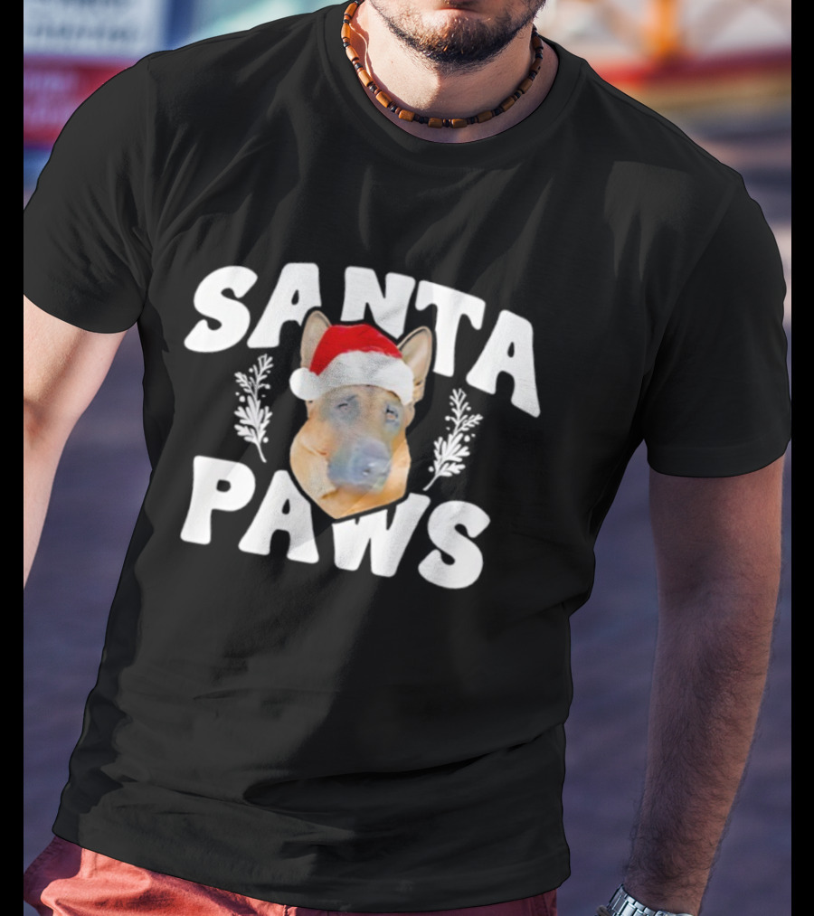 Santa Paws German Shepherd Christmas 2025 T-Shirt