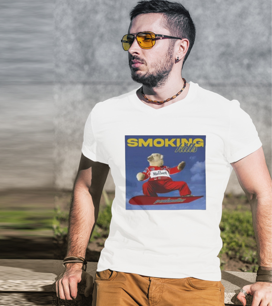 Smoking Kills Marlboro Polar Bear Racing Peakmaster T-Shirt