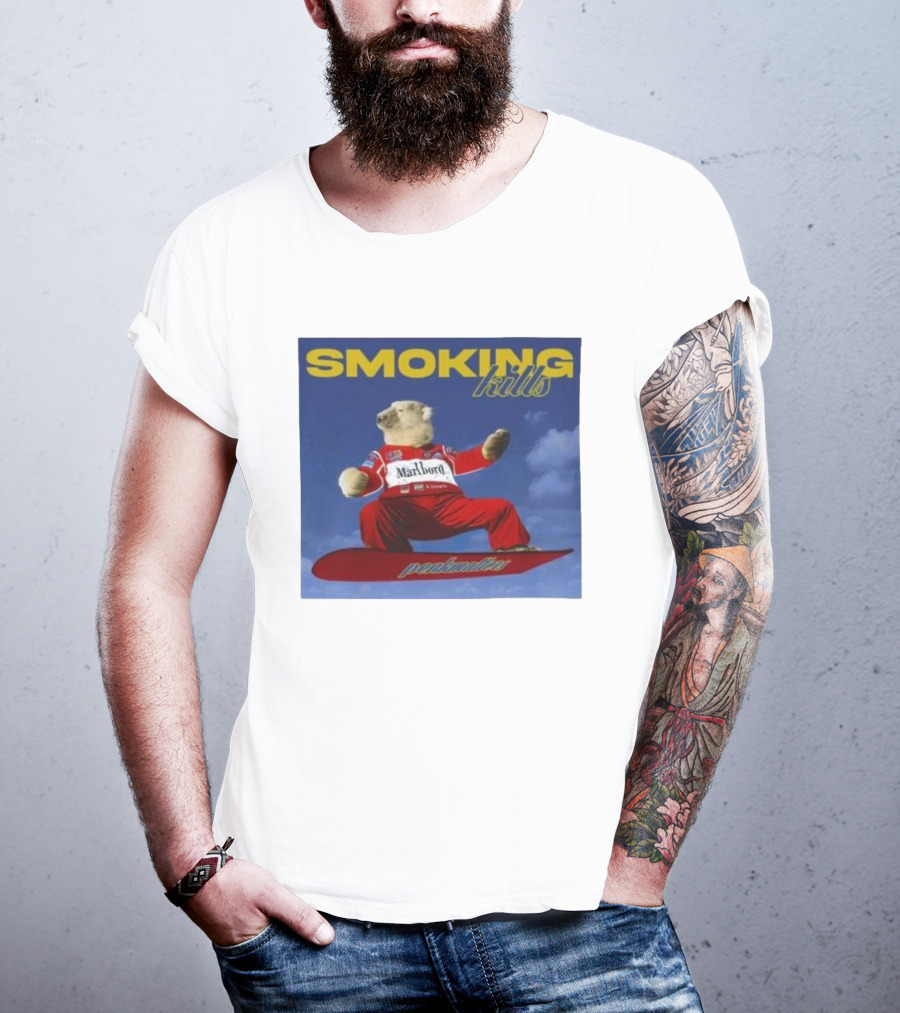 Smoking Kills Marlboro Polar Bear Racing Peakmaster T-Shirt