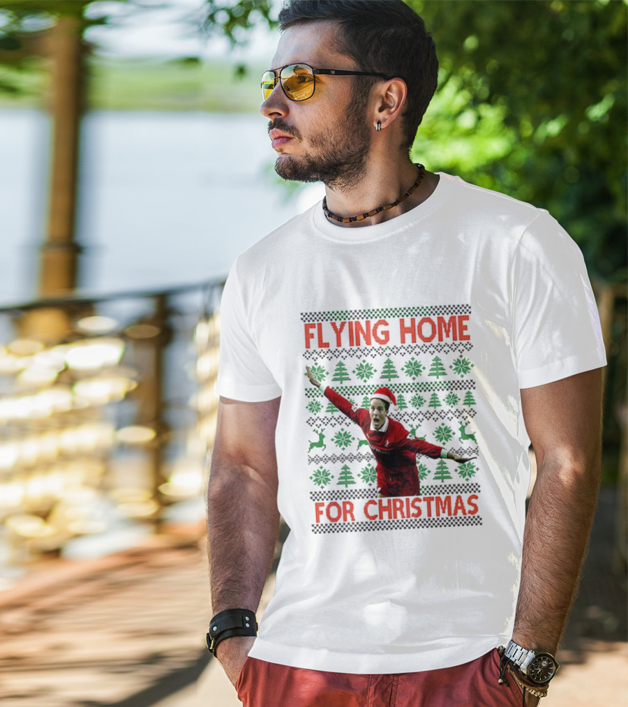 Swindon Town Jan Aage Fjortoft Flying Home For Christmas Ugly Xmas Sweater T-Shirt