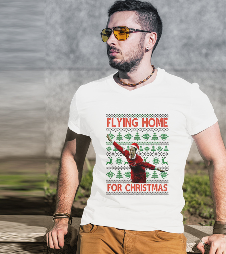 Swindon Town Jan Aage Fjortoft Flying Home For Christmas Ugly Xmas Sweater T-Shirt