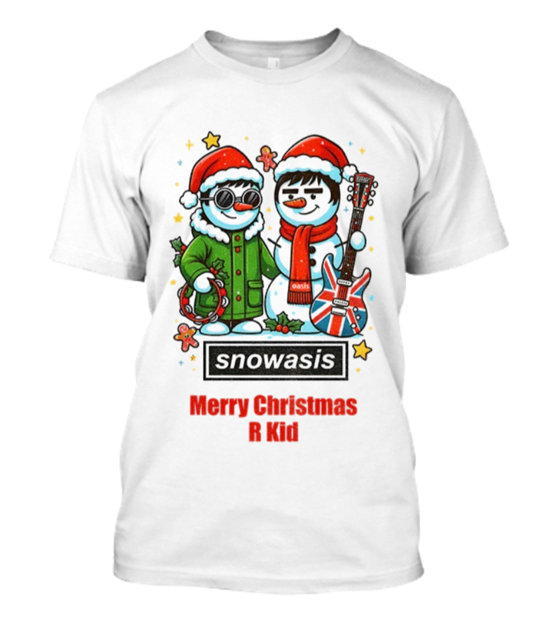 Snowasis Liam Noel R Kid Merry Christmas Guitar Santas T-Shirt
