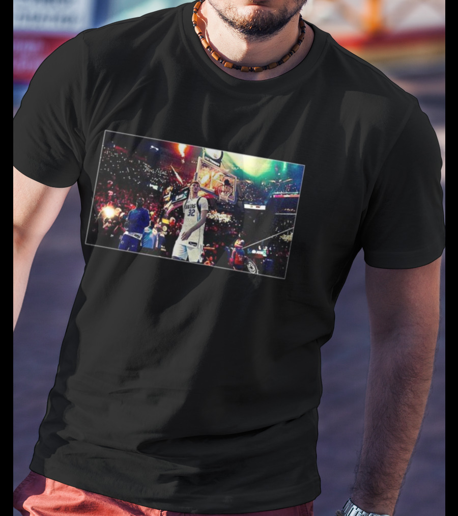 Cooper Flagg Dallas Mavericks 32 Basketball Court Action Scene T-Shirt