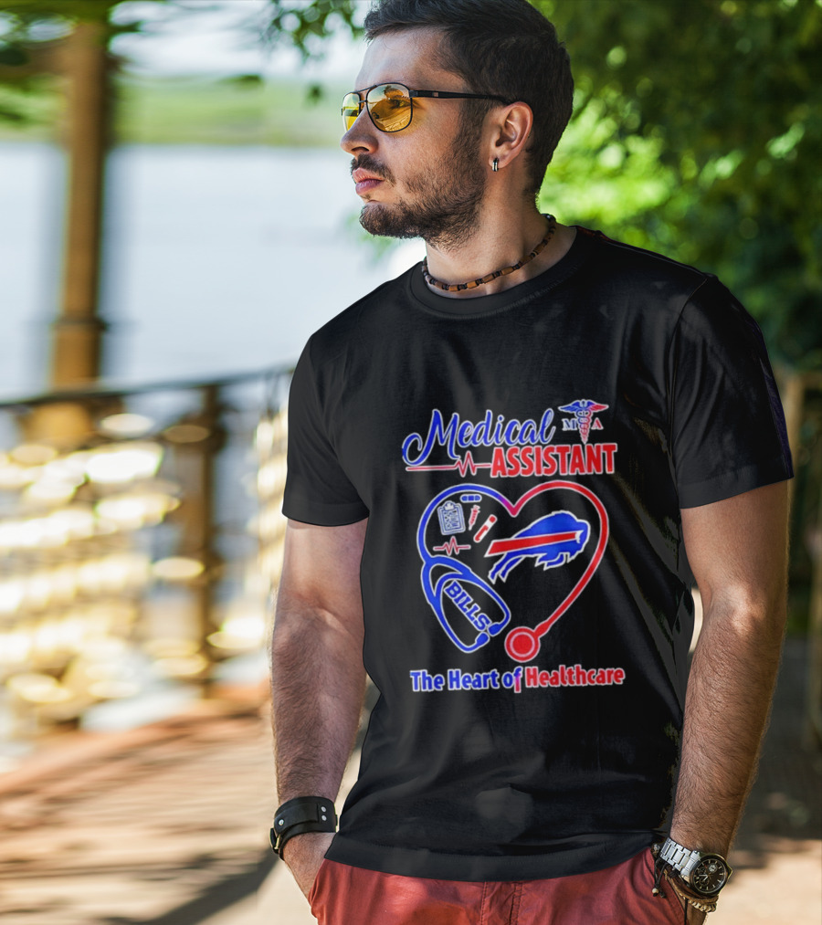 Buffalo Bills Stethoscope Medical Assistant Heart Of Healthcare T-Shirt