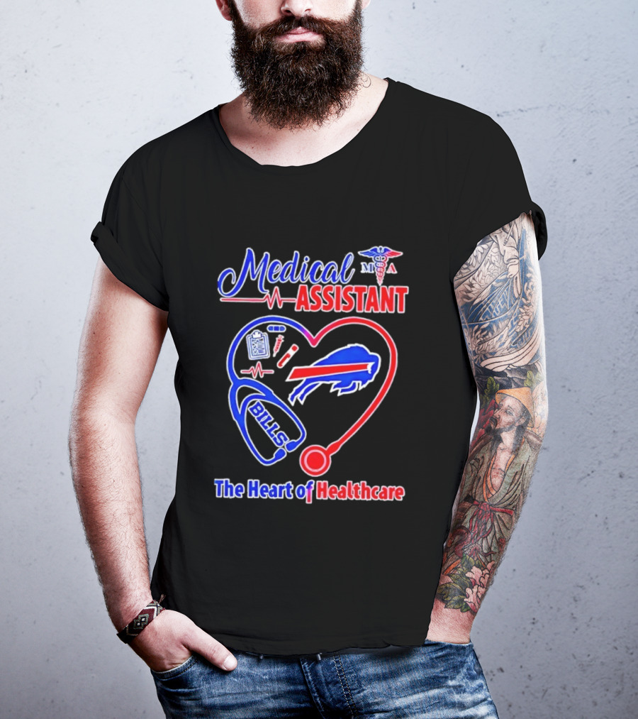 Buffalo Bills Stethoscope Medical Assistant Heart Of Healthcare T-Shirt