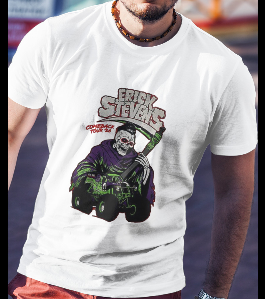 Erick Stevens Comeback Tour 2026 Skull Skeleton Monster Truck T-Shirt
