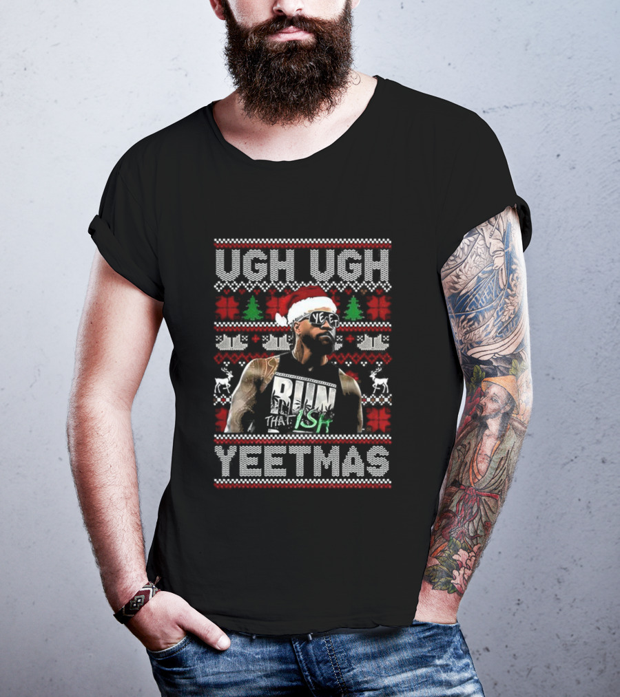 Jey Uso WWE Ugh Ugh Yeetmas Ugly Christmas Sweater Santa Hat T-Shirt