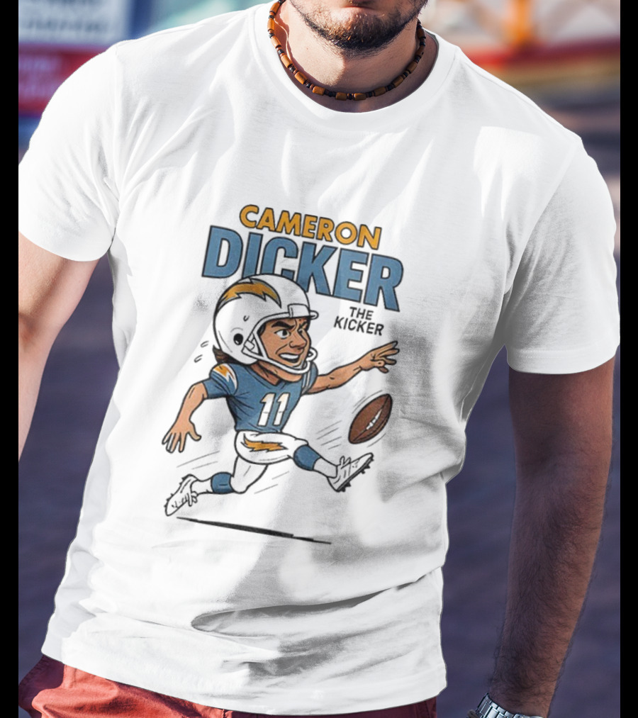 Cameron Dicker Kicker Caricature Los Angeles Chargers Football NFL T-Shirt