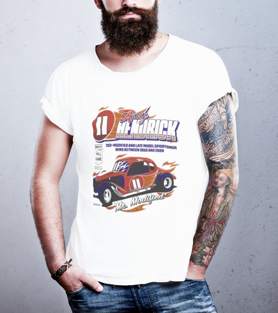 Ray Hendrick 11 Checkered Flag Sports Hall Of Fame Inductee Mr Modified Racing Car T-Shirt
