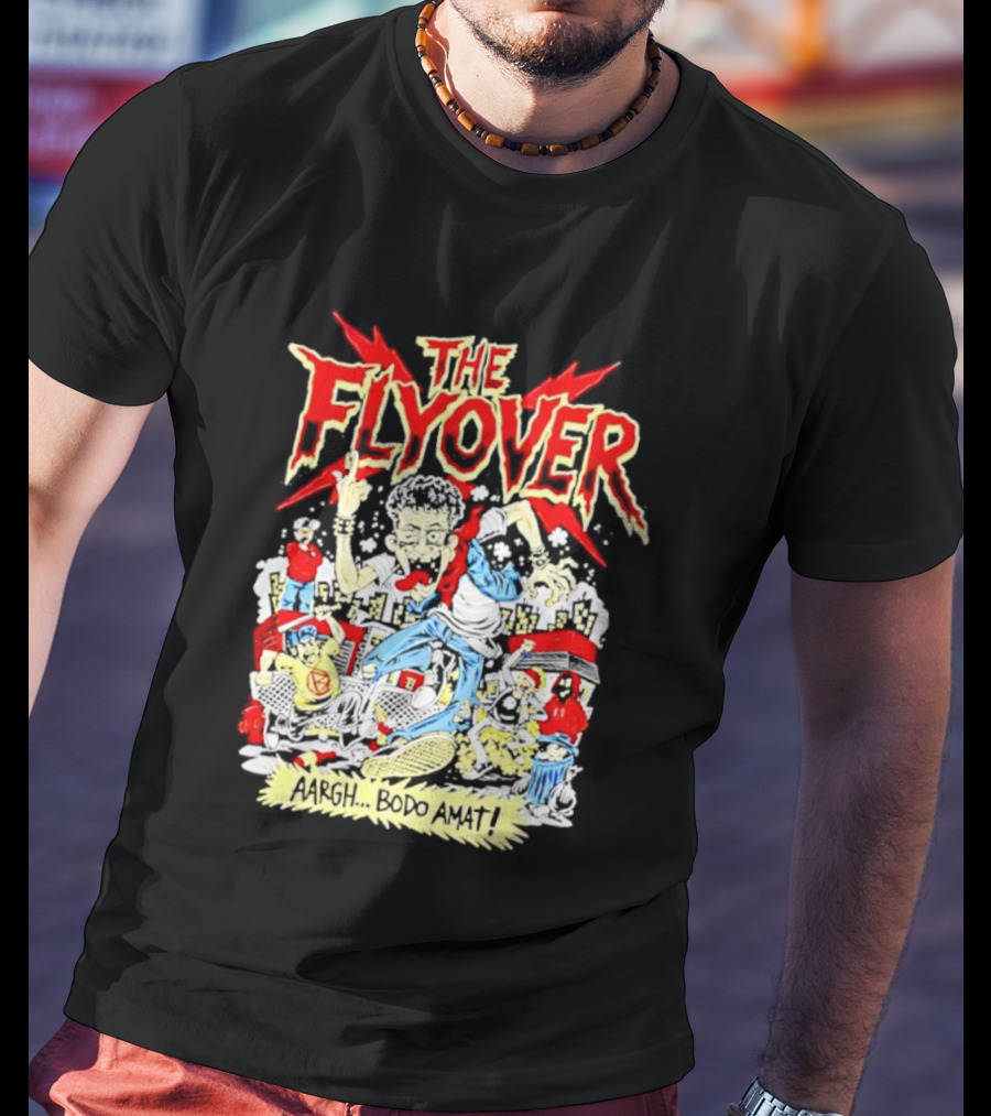 The Flyover Aargh Bodo Amat Energetic Cartoon Chaos T-Shirt