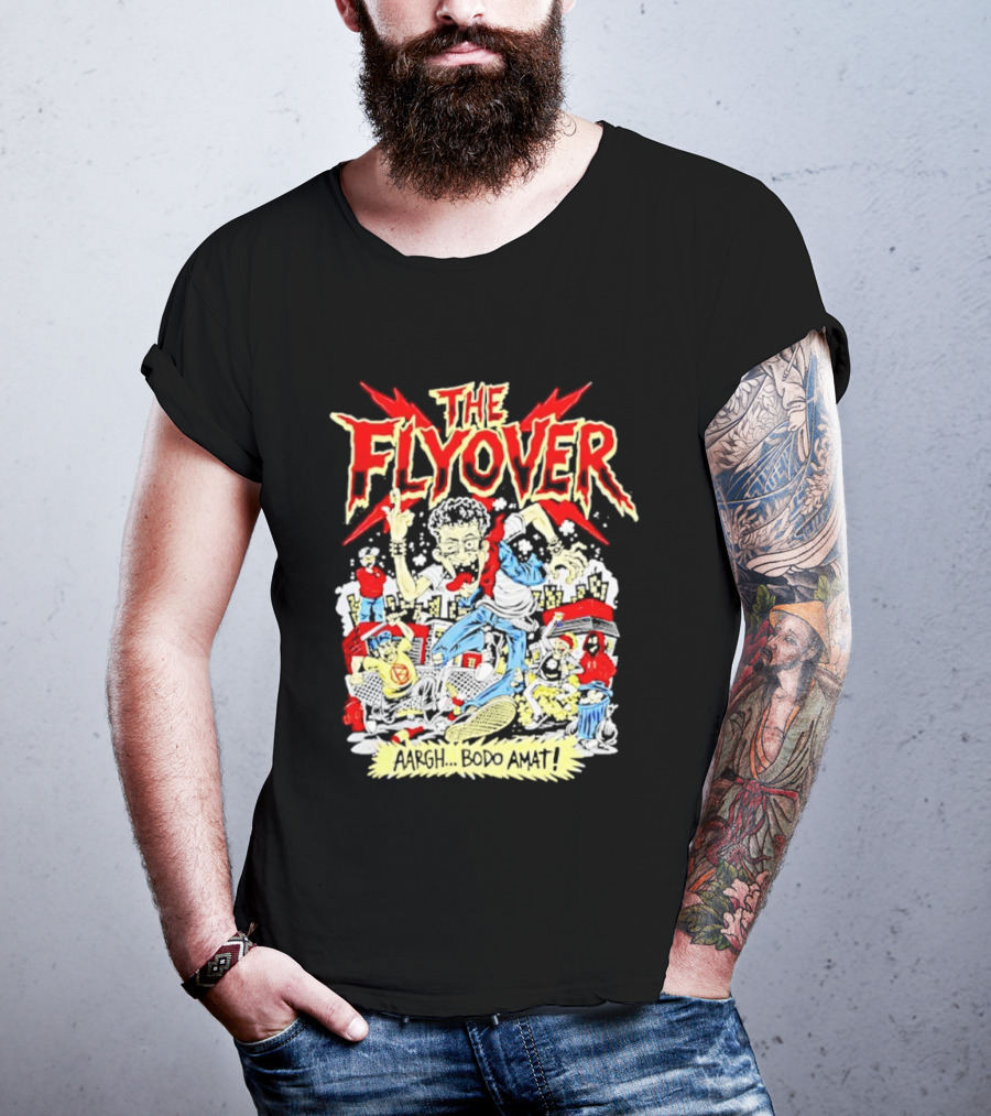 The Flyover Aargh Bodo Amat Energetic Cartoon Chaos T-Shirt
