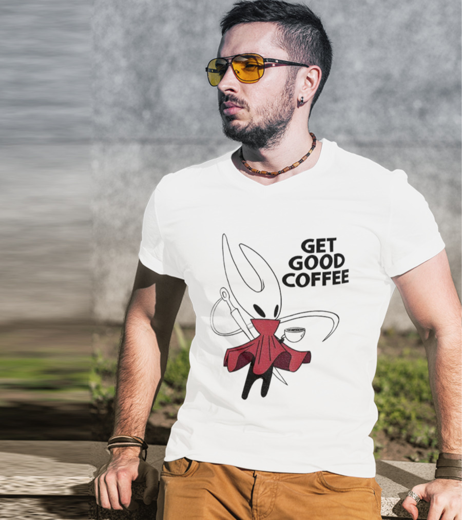 Hollow Knight Silksong Hornet Get Good Coffee T-Shirt