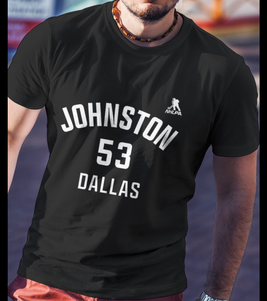 JOHNSTON 53 Dallas Stars Ice Hockey Name Number T-Shirt