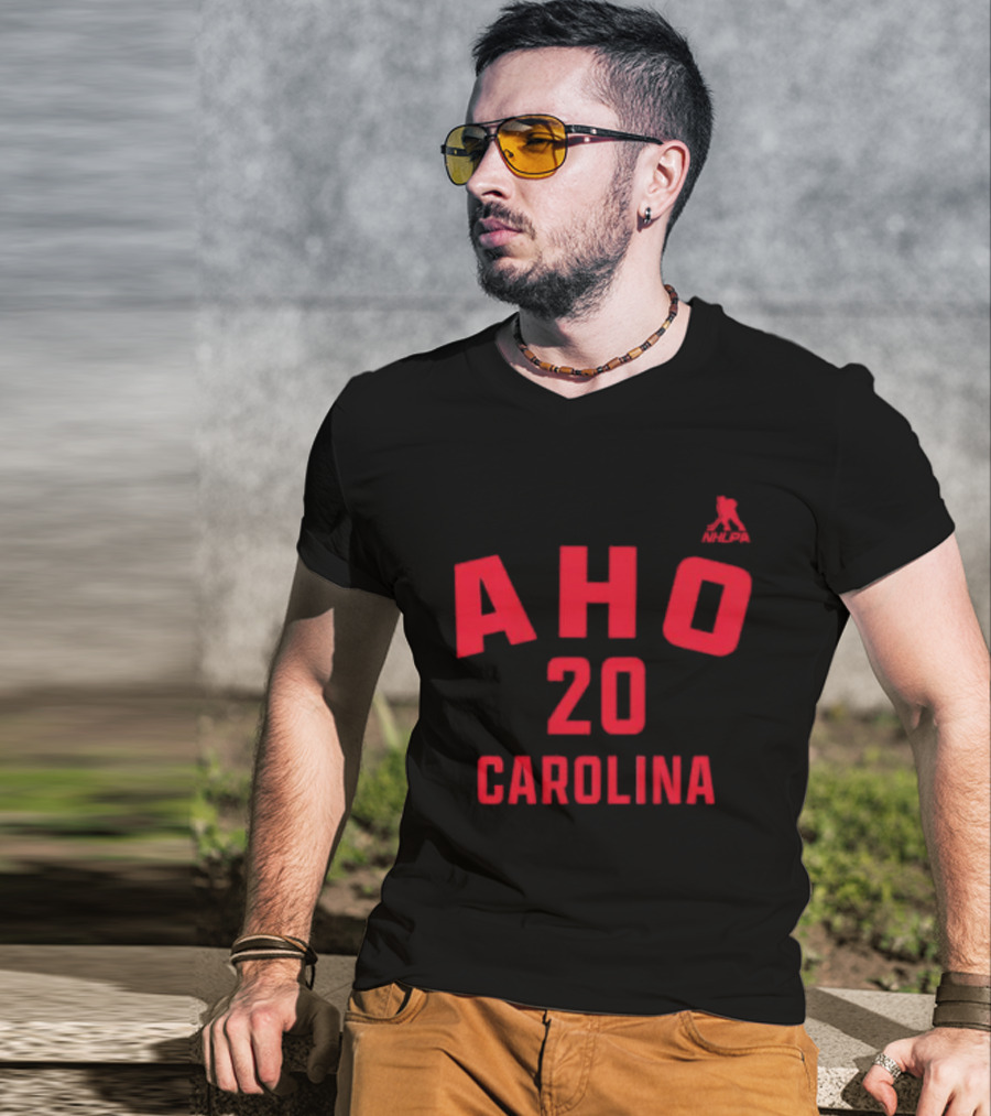 Carolina Hurricanes Aho 20 Name And Number T-Shirt