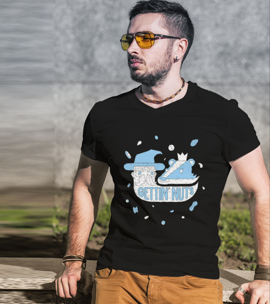 Gettin’ Nuts Vintage Hat And Crown Illustration T-Shirt