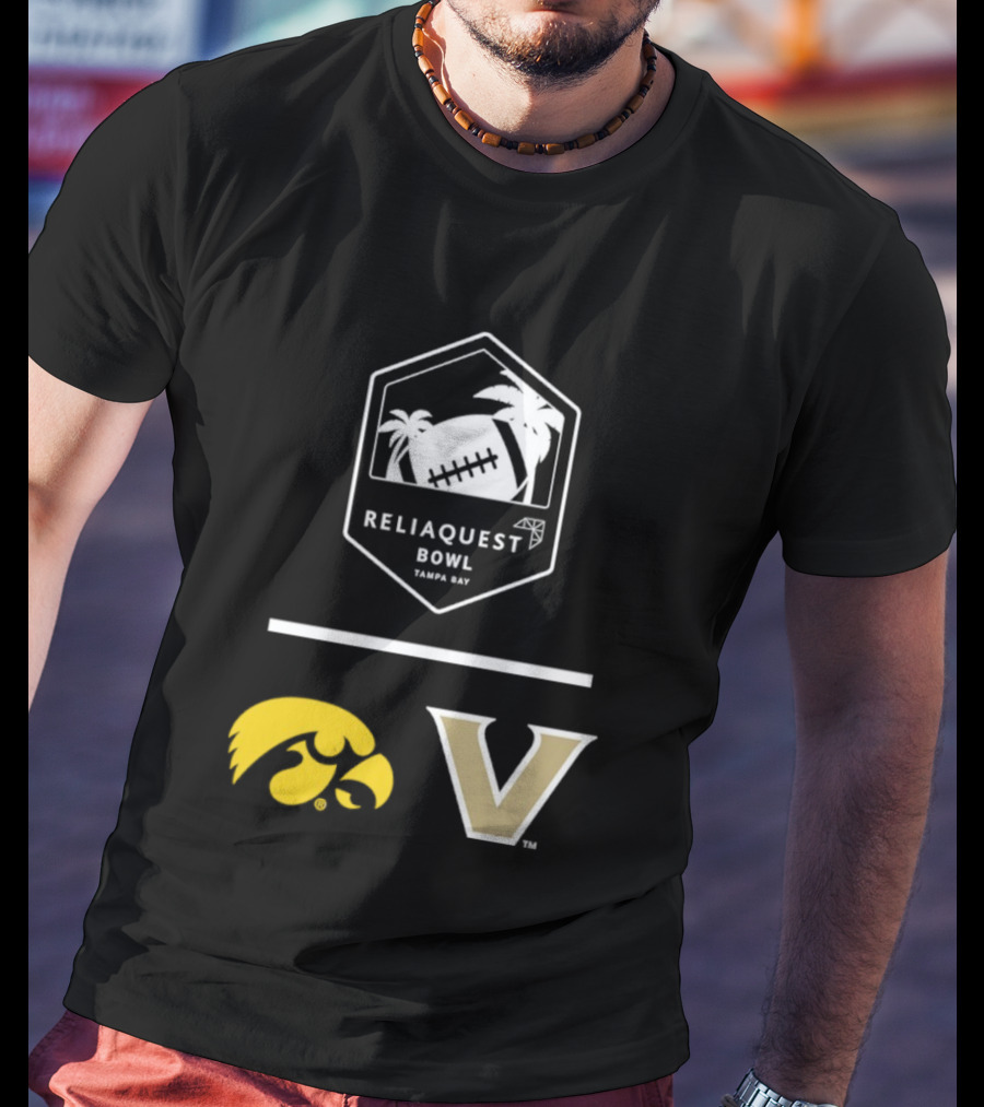 Iowa Hawkeyes Vanderbilt Commodores Reliaquest Bowl Tampa Bay Football Showdown T-Shirt