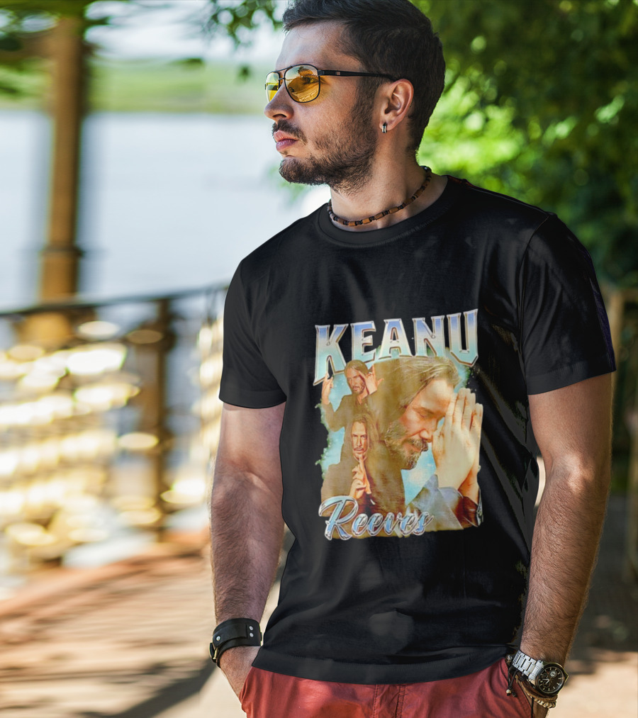 Keanu Reeves Meditative Poses Collage T-Shirt
