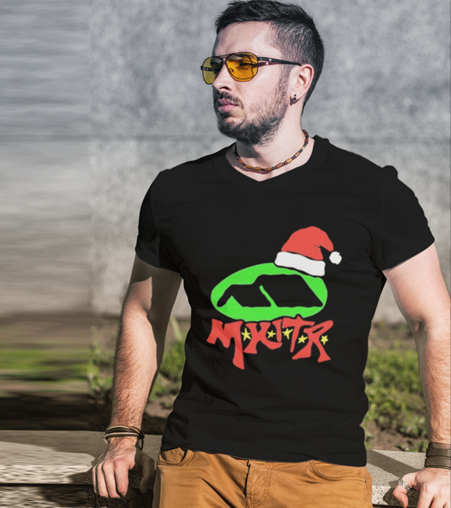 Mhitr Xmas Christmas Santa Hat Festive Green And Red Style T-Shirt