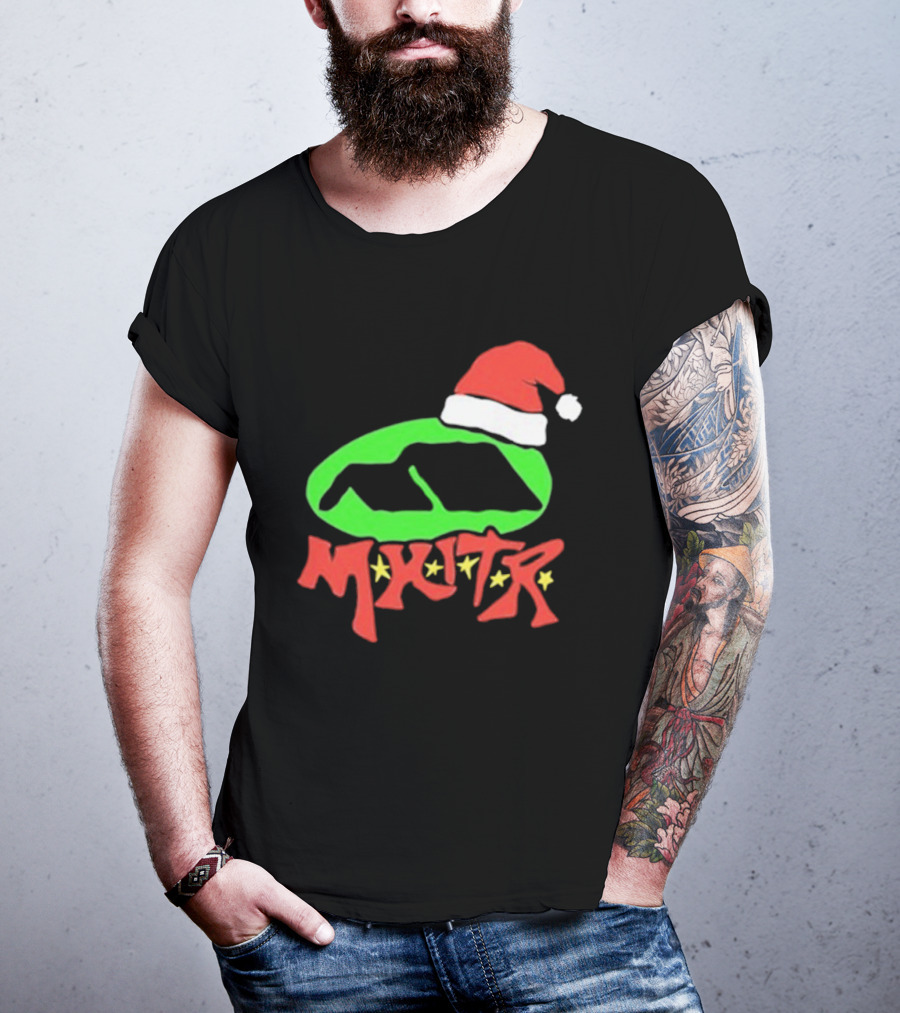 Mhitr Xmas Christmas Santa Hat Festive Green And Red Style T-Shirt