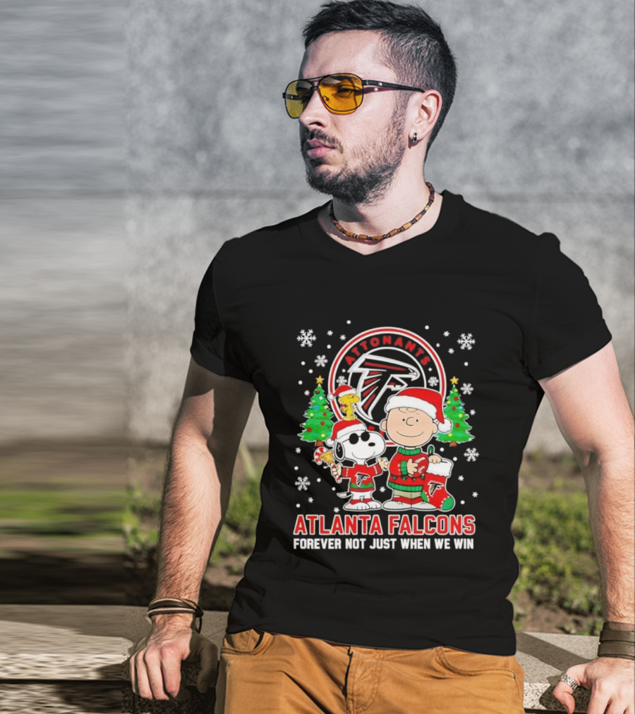 Peanuts Snoopy Christmas Atlanta Falcons Forever Not Just When We Win T-Shirt