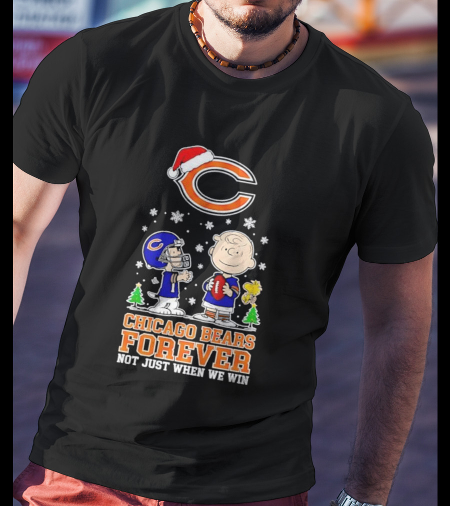 Peanuts Snoopy Chicago Bears Forever Christmas Not Just When We Win T-Shirt
