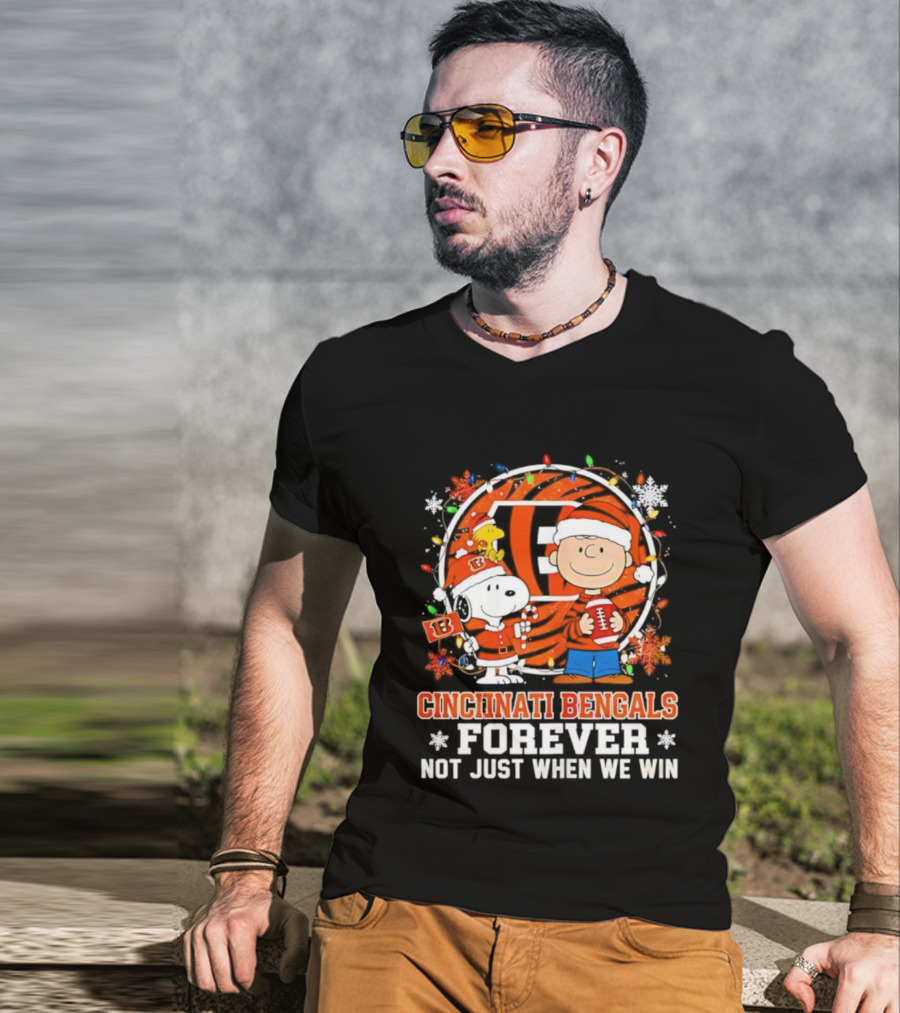 Cincinnati Bengals Forever Snoopy Christmas Not Just When We Win T-Shirt