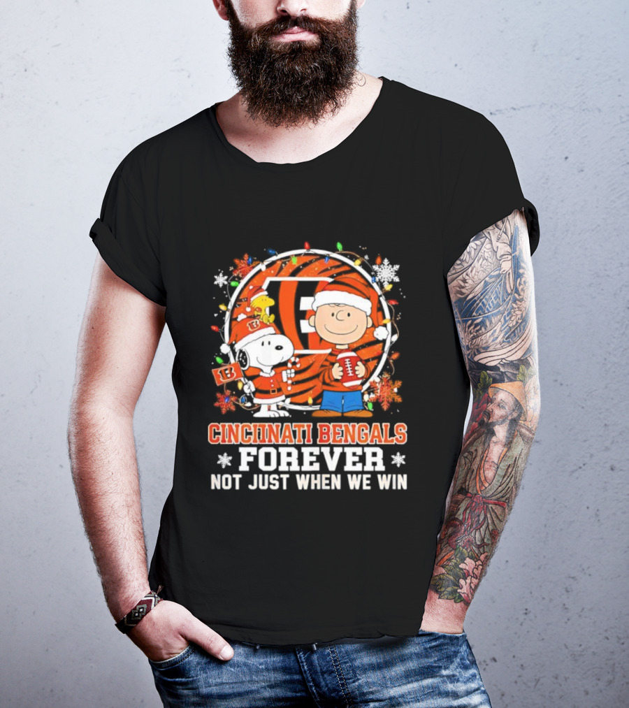 Cincinnati Bengals Forever Snoopy Christmas Not Just When We Win T-Shirt