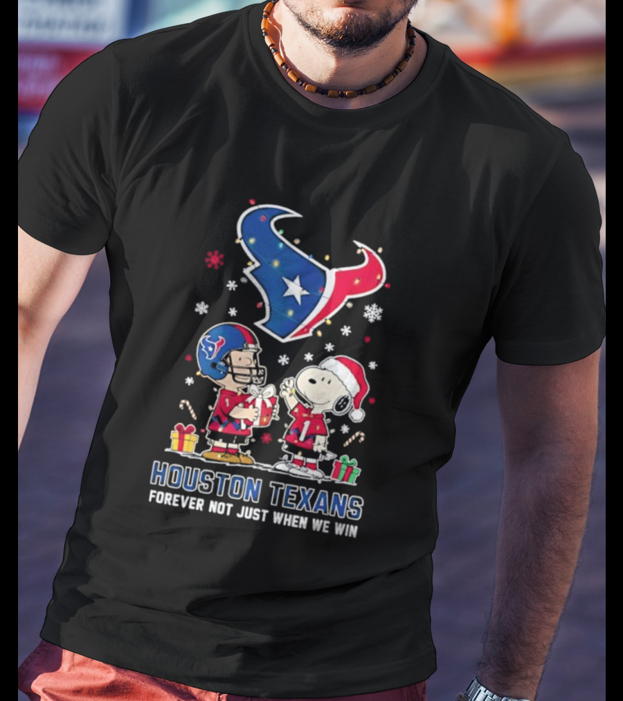 Peanuts Snoopy Christmas Houston Texans Forever Loyalty T-Shirt