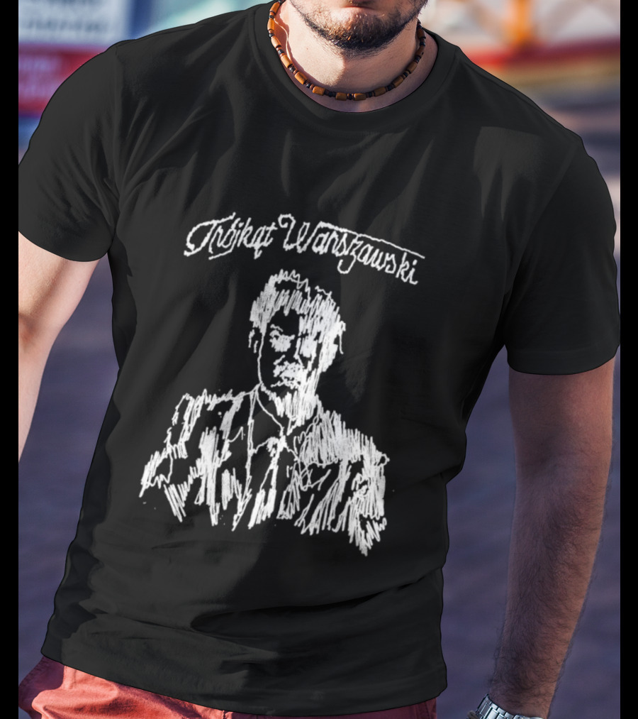 Trójkąt Warszawski Czarny Monochrome Portrait T-Shirt