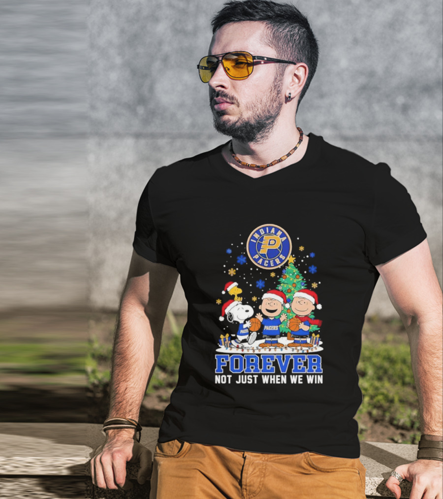 Indiana Pacers Christmas Peanuts Snoopy Forever Not Just When We Win T-Shirt
