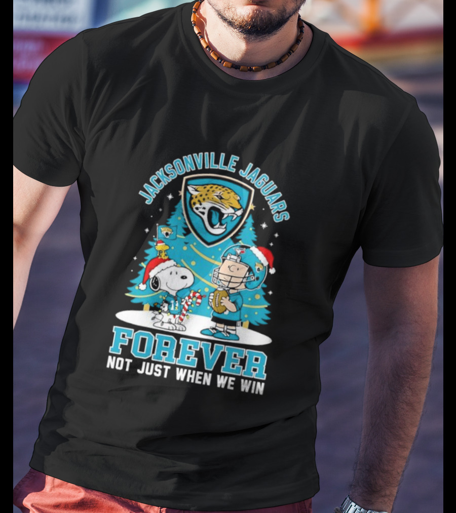 Jacksonville Jaguars Snoopy Christmas Forever Not Just When We Win T-Shirt
