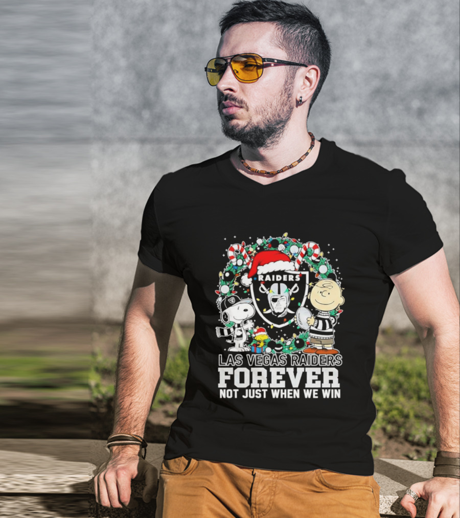 Las Vegas Raiders Forever Not Just When We Win Snoopy Christmas T-Shirt